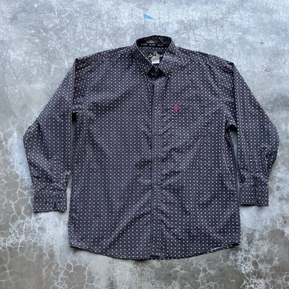 Vintage Wrangler George Strait Men's Button Up Dress Shirt Black XXL